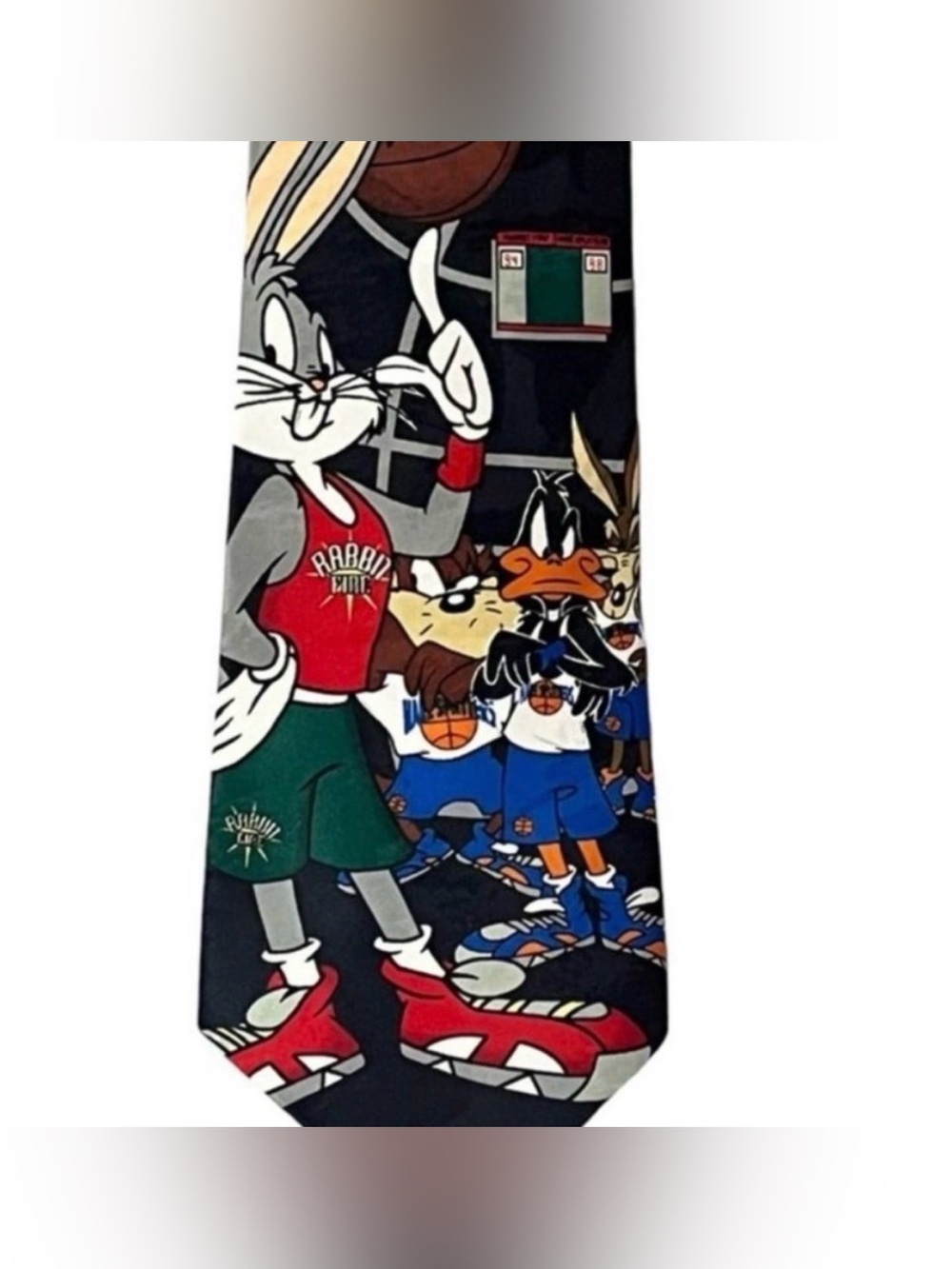 Looney Toones Mania Space Jam 1996 Bugs Bunny Basketball Tie Daffy Duck Taz